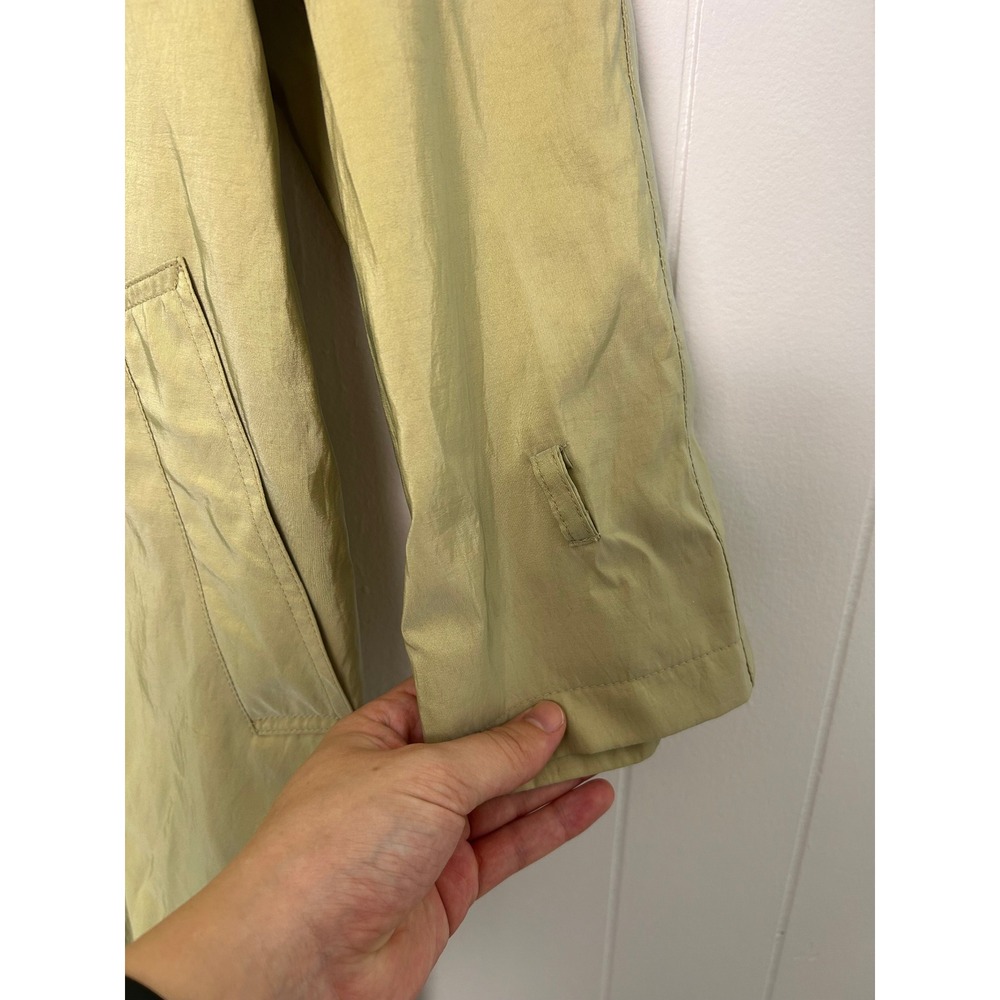 VTG 80s Jones New York Petites Spring Trench Coat Iridescent Green Size 6P USA - Picture 8 of 12